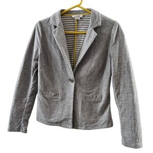 WOMENS Sz 6 SMALL BODEN JERSEY BLAZER JACKET GRAY STRECTH TOP SHIRT BLOUSE